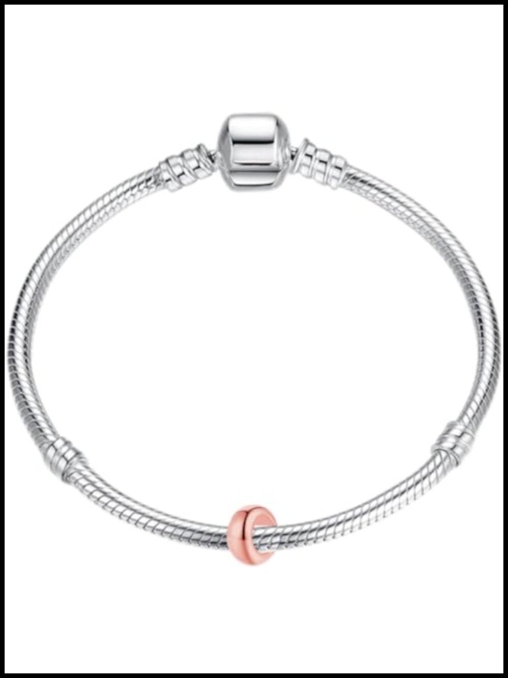 Sterling Silver Rondelle Spacer Bead Charms For Bracelets 4pcs View 5